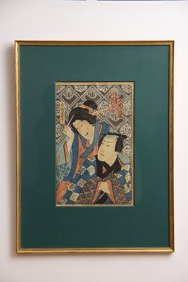 4 originale japanske ukiyo-e træsnit