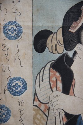 4 originale japanske ukiyo-e træsnit