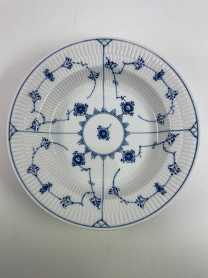 8 stk Royal Copenhagen Musselmalet Riflet dybtallerken nr. 165