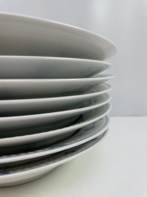 8 stk Royal Copenhagen Musselmalet Riflet dybtallerken nr. 165