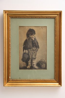 Wenzel Tornøe , Roma litografi af italiensk dreng, dateret 1886