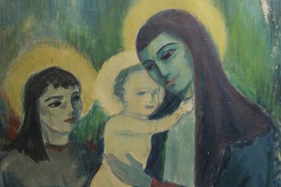 Emil Dyrberg-Petersen "Madonna and Child", oliemaleri 1957