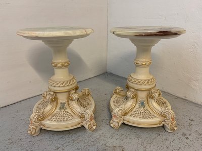 Piedestal x 2, med marmortop
