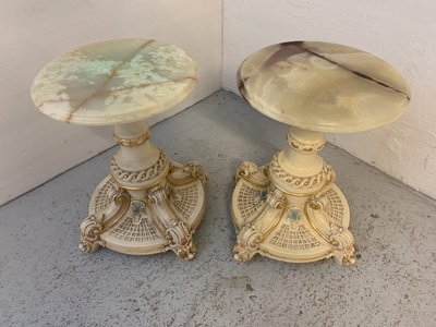 Piedestal x 2, med marmortop