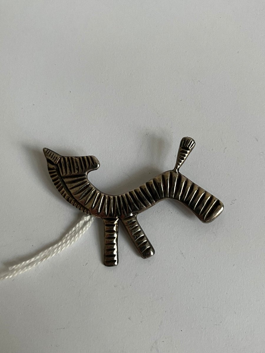 Bernard Hertz sølv zebra broche
