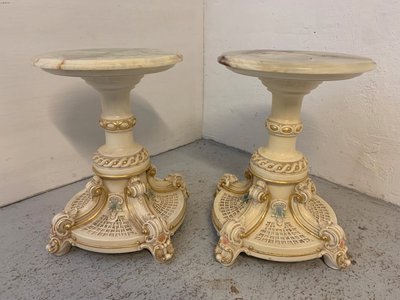 Piedestal x 2, med marmortop